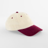 Czapka sztruksowa Contrast Peak Corduroy Cap - B690:Natural, 100% bawełna, Burgundy, One Size
